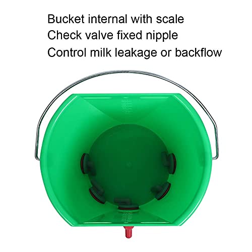 8L Capacity Lamb Sheep Milk Feeder Bucket Plastic Multiple Nipples Calf Milk Bucket