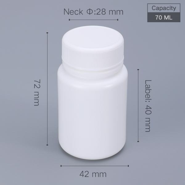 20ML to 170ML Child Proof White Round Plastic Bottles for Medicine Pill Packaging