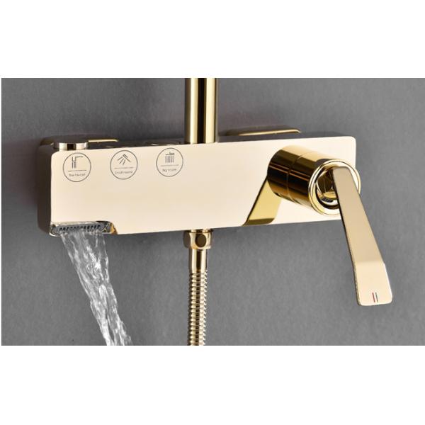 Copper Black Champagne Wall Mounted Shower Faucet Set With Handle