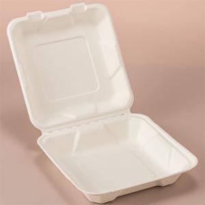 Buy cheap 8Inch Clamshell Food Containers Compostable Bagasse Food Box from wholesalers