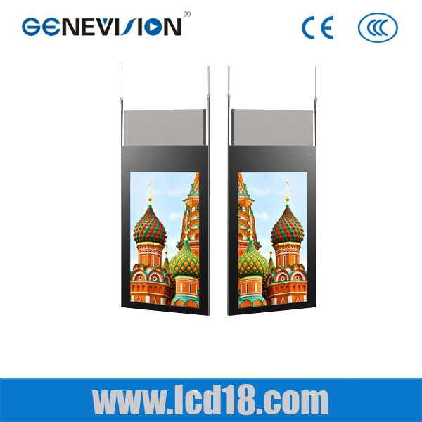 1000cd/m2 High Brightness Ceiling hanging Double sided network digital signage Display Android Advertising