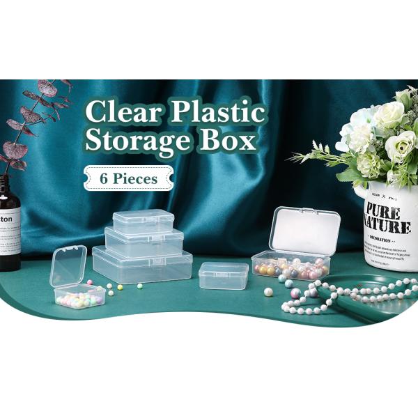 Plastic Beads Storage Containers Box, Storage Of Small Items Crafts, Hinged Lid, Jewelry, Hardware