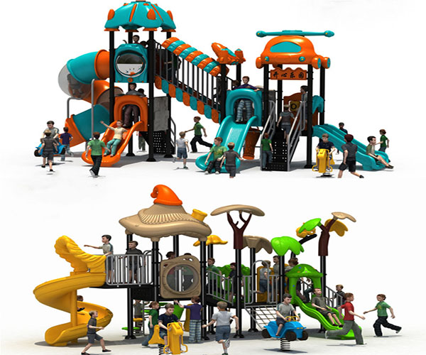 Multilane Kids Plastic Playground Equipment EU Standard Anticrack