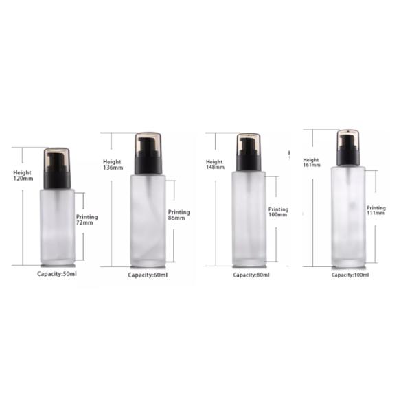 Transparent Frosted Empty Cosmetic Pump Bottle 100Ml With Duckbill Lid