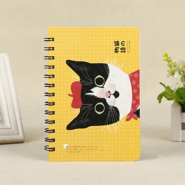 Cartoon Diary Journal Notebook , 8cmx10.5cm Spiral Bound Plain Notebook