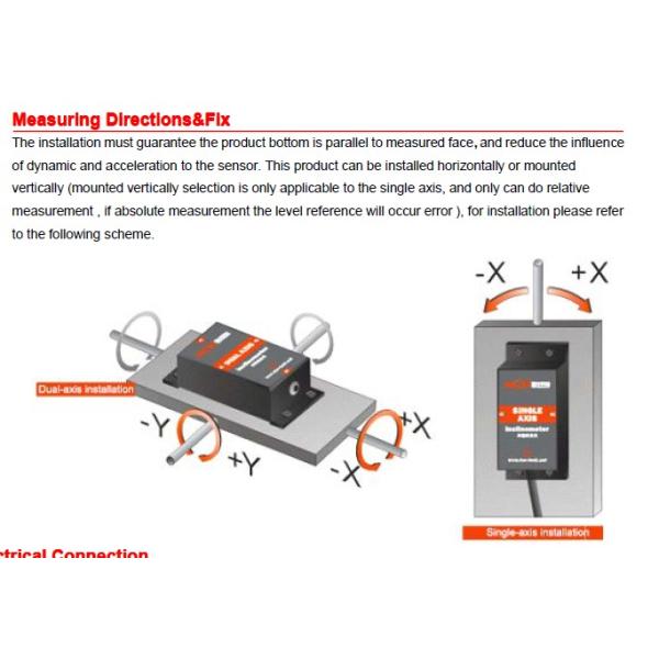 0.05deg IP67 Industrial Tilt Switch 24V Voltage Input Monitoring Systems
