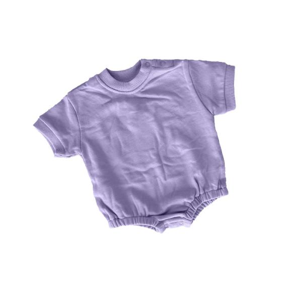 One Piece Oversized Newborn Short Sleeve Romper Embroidered Blossom Romper French Terry