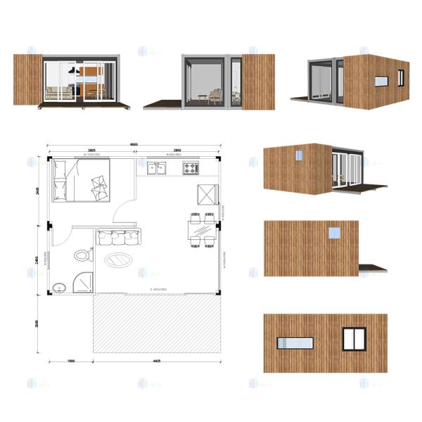 Heya-1X03 Collapsible Storage Prefab Container House 40Ft Container Storage Use