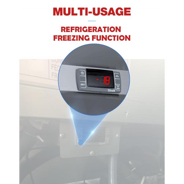 500L Countertop Freezer Display , 2 door SS Fridge Freezer