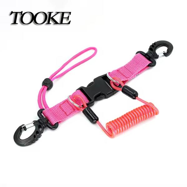 Anti Drop Safety Spring Coil Tool Diving Lanyard For Underwater Swimming Surfing