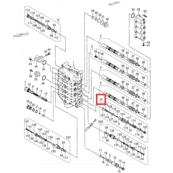 Hitachi ZX450 ZX460 Hydraulic Spool Valve Pressure Relief Distribution 4469304