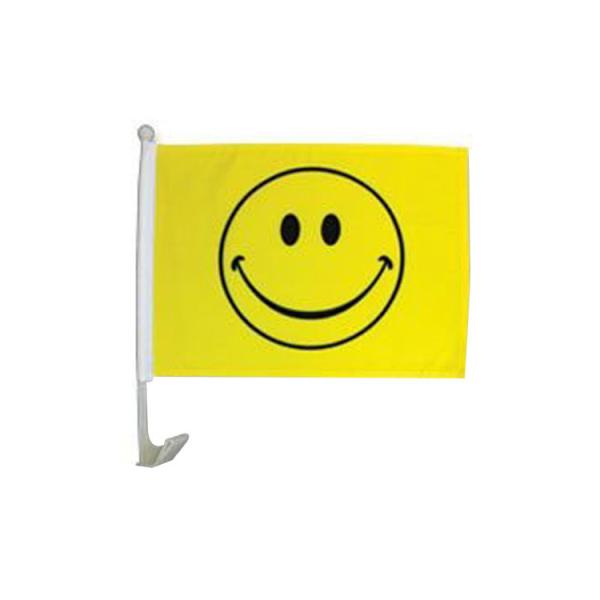Smile Flagolden car flags screen printed high quality