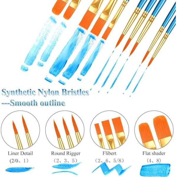 Artist Paint Brushes Kit With Nylon Hair And 15 Different Sizes For Acrylic Painting