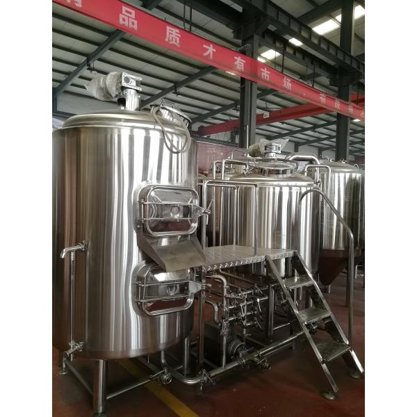 380V 500L 1000L Industrial Beer Brewery Equipment / Beer Plant Steam Heating