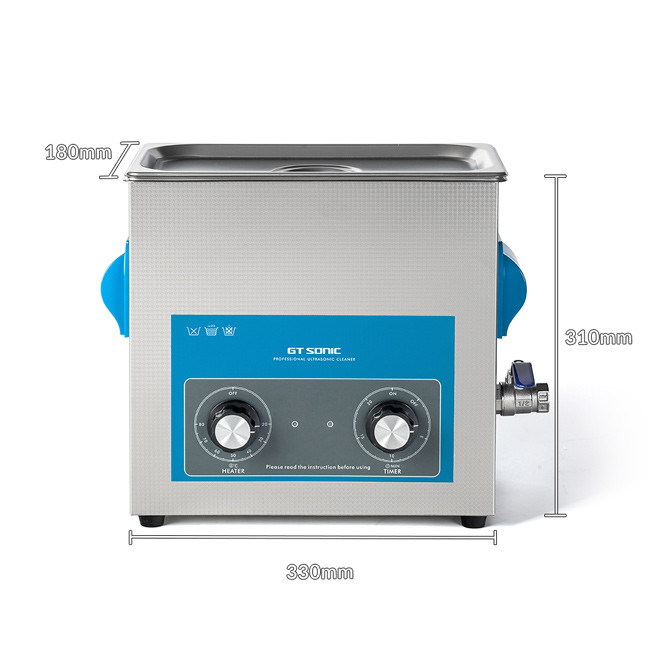 6L Laboratory Manual Ultrasonic Cleaner 40kHz 150W With Drain Valve SUS304