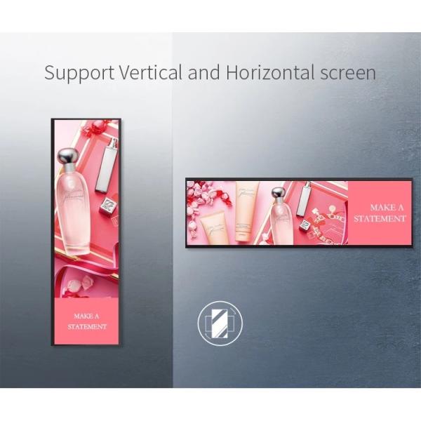 Indoor Stretched Bar LCD Display 37Inch TFT Android System Advertising Display