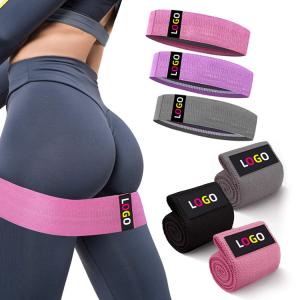 China Pilates Custom Printed Fabric Resistance Bands Glute Gym Polyester Latex wholesale