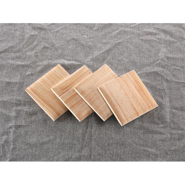 Light Yellow Wood Grain Wall Tile 152x152mm White Body Clay