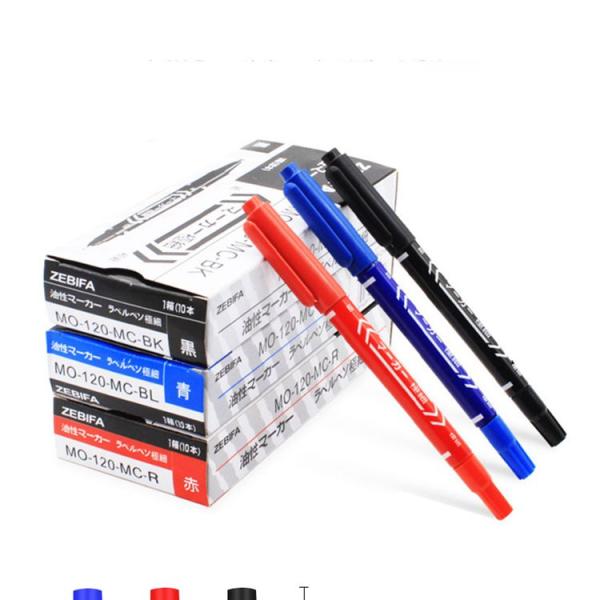 Paper Box Packaging Double-Ended Marker Pen with 240M Writing Length and Permanent Ink