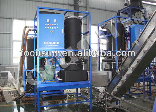 R22/R404A Tube Ice Machine 2Ton with Ice Storage Bins and Bitzer Screw Compressor