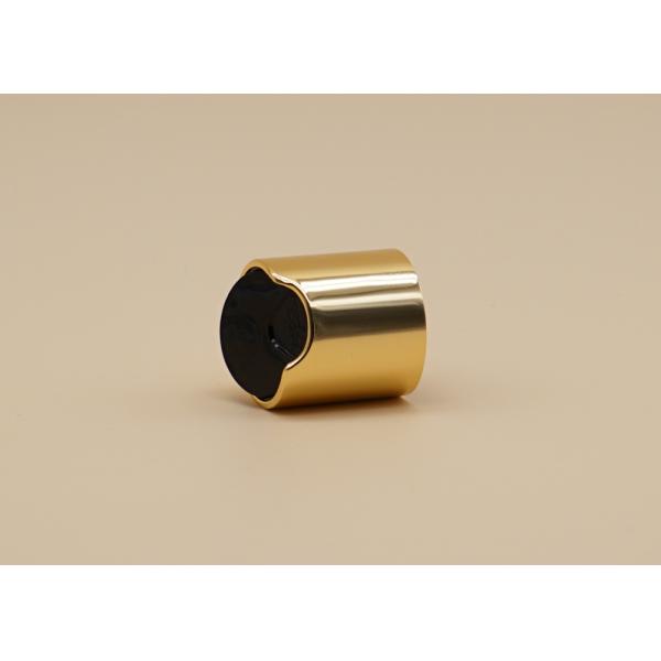 Shiny Gold Disk Top Cap , Bottle Cap Closure 24mm Neck For Body Lotion
