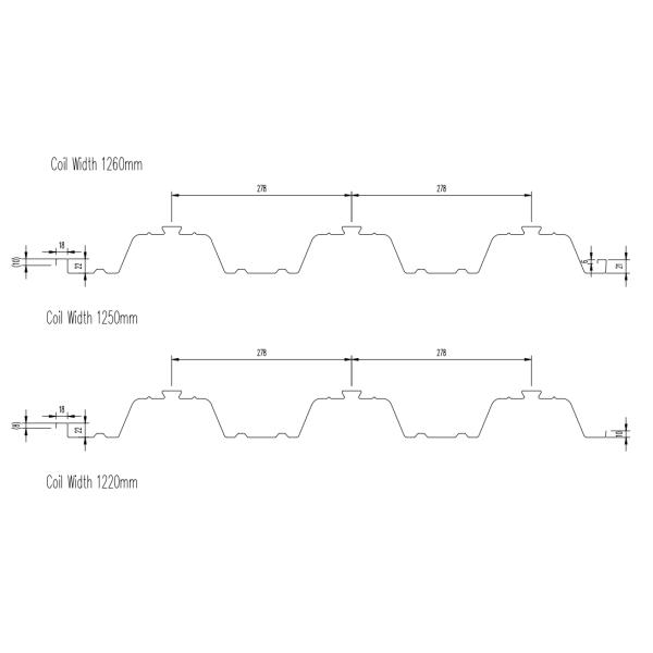 Metal decking drawing profile 