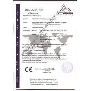 AXNEW DISPLAY TECHNOLOGY CO.,LTD Certifications