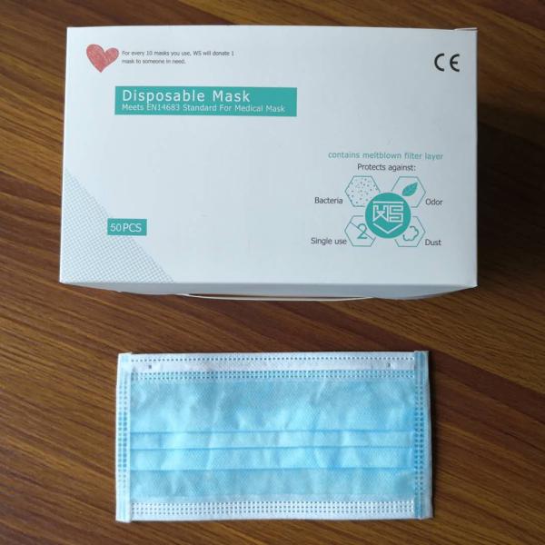 Personal Care Surgical Medical Mask Three Layer Face Mask With Elastic Ear Loop