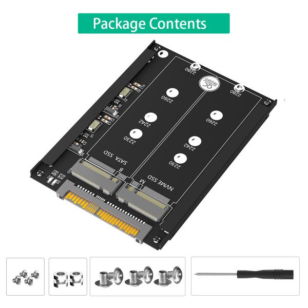 2 In 1 Combo PCI-E M.2 NVME SSD And B&M Key SSD To SFF-8639 U.2 Adapter