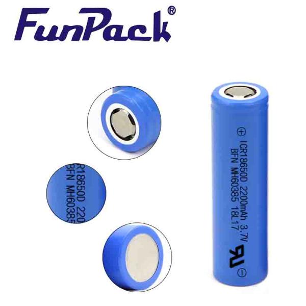 500 Cycles Life Lithium Ion Battery Cells 3.7V 18650C 2200mAh