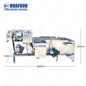 industrial fruit vegetable processing line cutting bubble washing dewatering