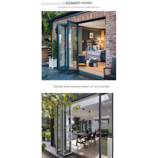 EPDM Waterproof Exterior Aluminum Folding Door Glass Bifold Patio Sliding