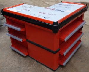 China Rapid Checkout Desk With Display Shelves , Retail Convenience Shop Cash Counter wholesale