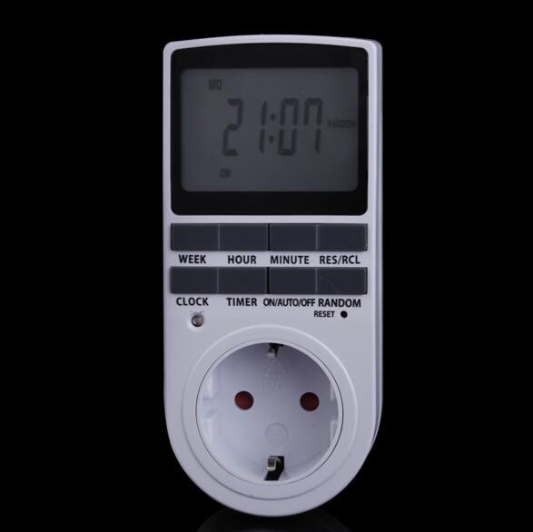 EU Plug 24 Hour Programmable Mechanical Electrical Plug Program Timer 7 Dayeek Digital LCD Display