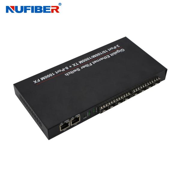 10/100/1000M 8-port SFP+2 Rj45 port Fiber Optic Ethernet Switch Media converter