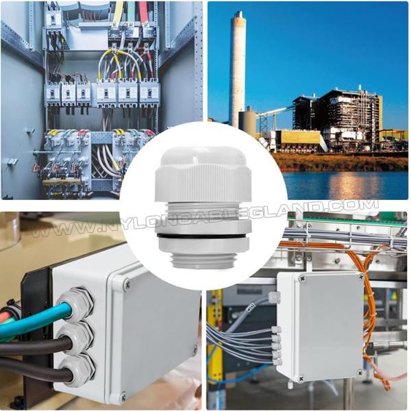 Plastic IP68 Waterproof Cable Glands Electrical Joints Connectors with Integral Metric Thread