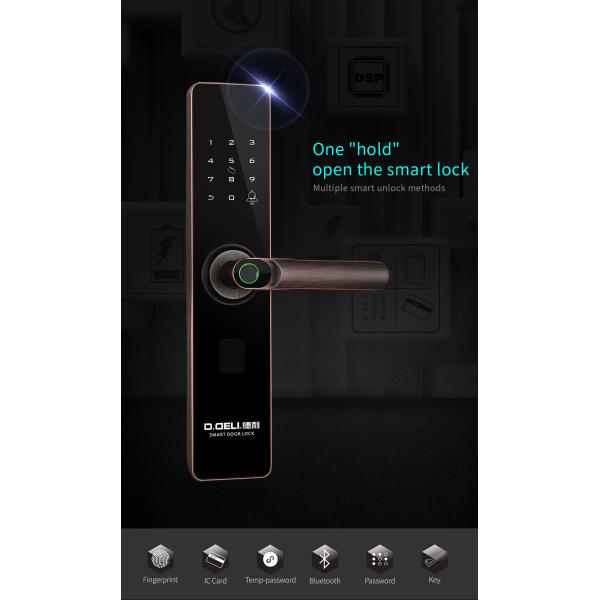 Keyless Entry Mortise Door Lock With Biometric Fingerprint Touchscreen Smart