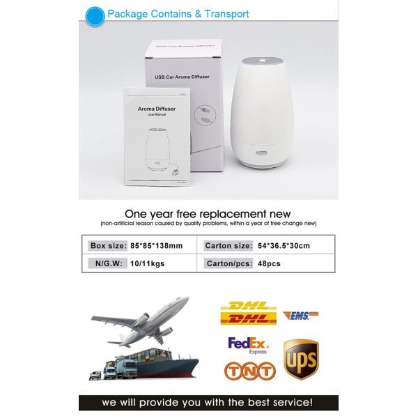 60ML Portable USB Plastic Aroma Diffuser With 7 Colors Night Light And Auto Shut-Off