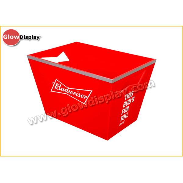 China Professional Customized Logo PS Plastic Ice Bucket with Handles wholesale