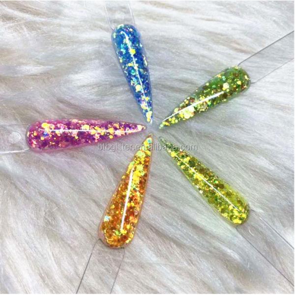 Excellent Nail Art Effect Mixing Made Simple with Chameleon Glitter Powder