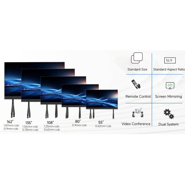 162inch COB All-in-one LED Display Seamless Integration with Touch Remote Control for Video Conferencing and Teaching
