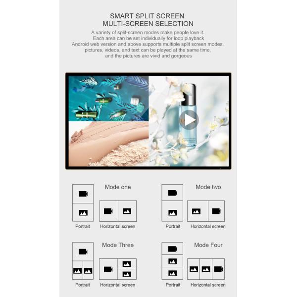 CCC FCC 55 65 Inch Suspend Ad TV Smart Network Wall Mount LCD Display