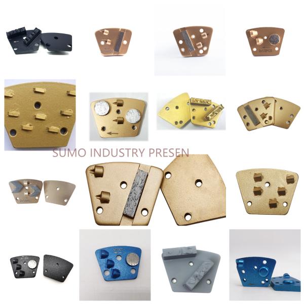 ASL Trapezoid 1/2PCD Single Bar Magnetic Connection Diamond Grinding Shoes non-threaded