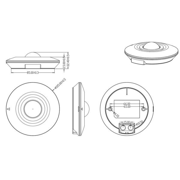 12Vdc To 24Vdc Input Dry Contact Pir Infrared Sensor With Surface Mounting