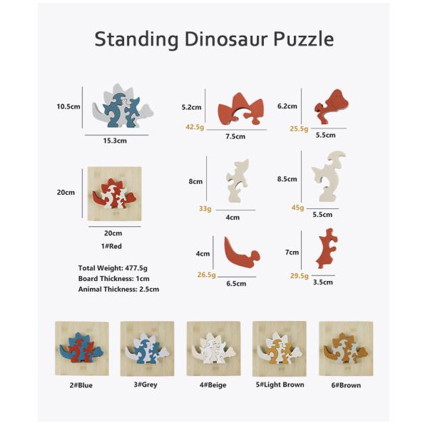 Customize Silicone Puzzle , 3D Infant Jigsaw Puzzles With Wooden Bamboo Base