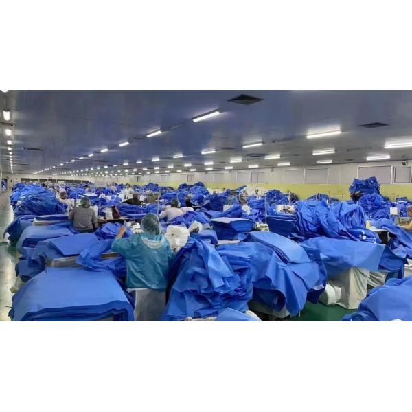 Isolation Gown Blue Waterproof SMS PPE Wholesale Surgical Gown for Infection Prevention