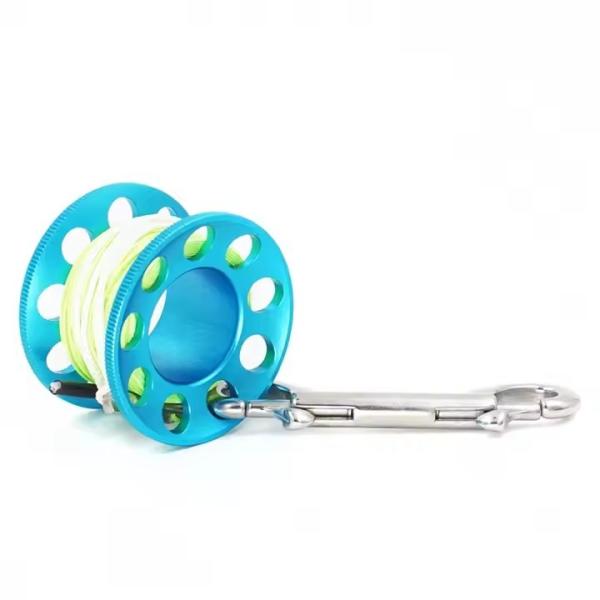 Safety Diving Reel Spool Small 15M Saltwater Resistant For Scuba Diving Snorkeling