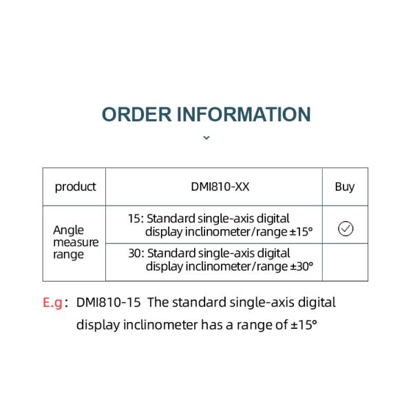 DMI810 Single Axis High Accuracy Digital Inclinometer LCD Magnetic
