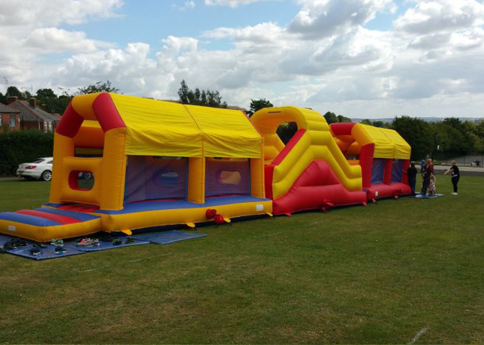 China Amazing 75ft Massive Bouncy Castles Obstacle Course In Challenge Games wholesale