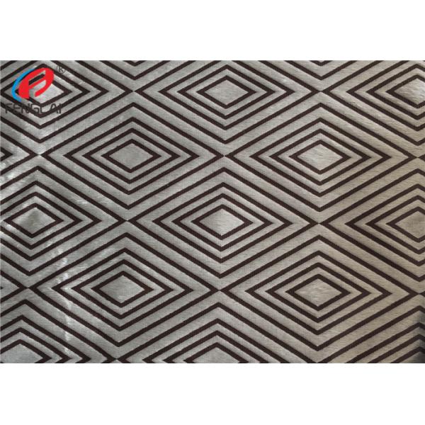 Diamond Check Printed Warp Knitting Polyester Velvet Fabric For Furnure